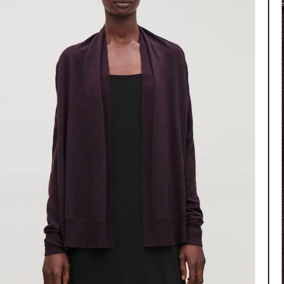 COS Side Button Merino Wool Brown Cardigan - Picture 12 of 14